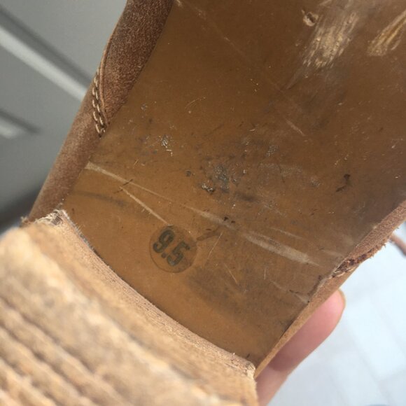 Steve Madden Bootie Jasperr Cuffed Tan Leather Size 9.5 Distressed - Picture 12 of 14